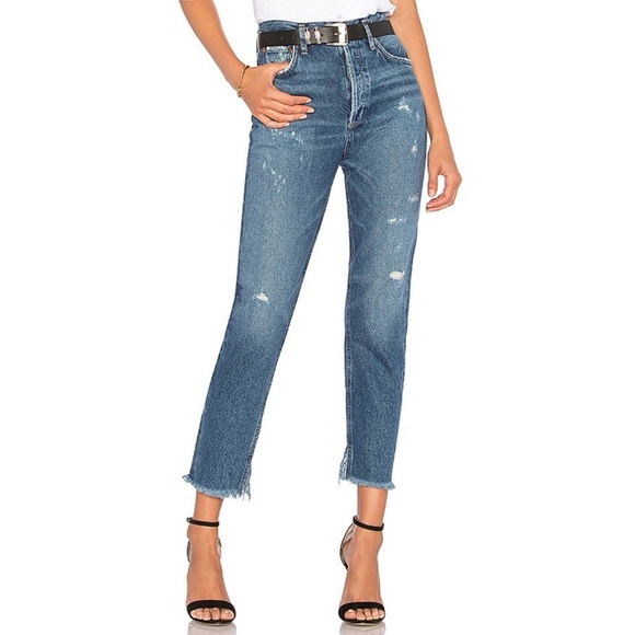 AGOLDE Jamie Distressed Straight Leg Jeans - Picture 1 of 7